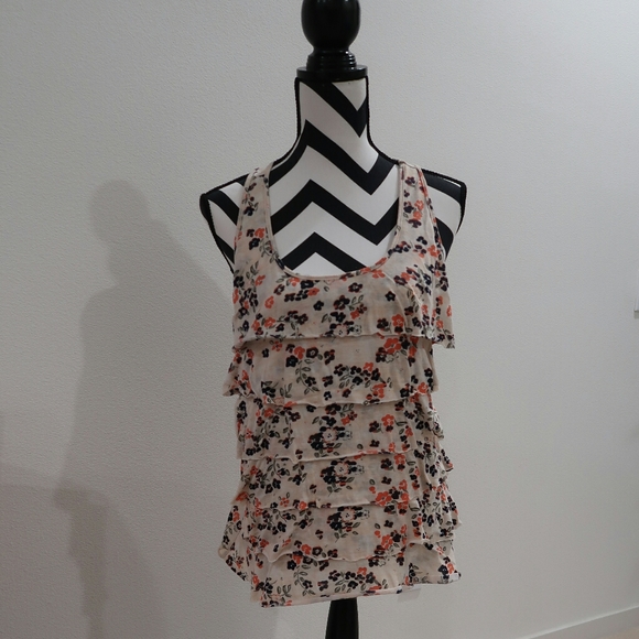 Layered Front Floral Sleeveless Top - Picture 1 of 7